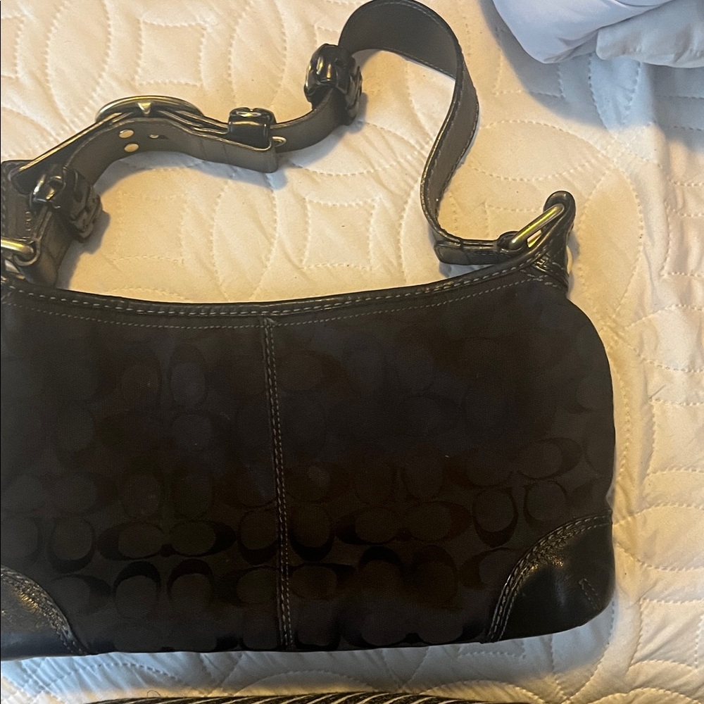 Coach Black and Brown Shoulder Bag